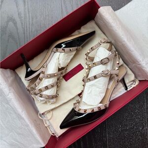 NWT Valentino Garavani Rockstud Cage Pump 65mm w box, 2 dust bags, repair kit